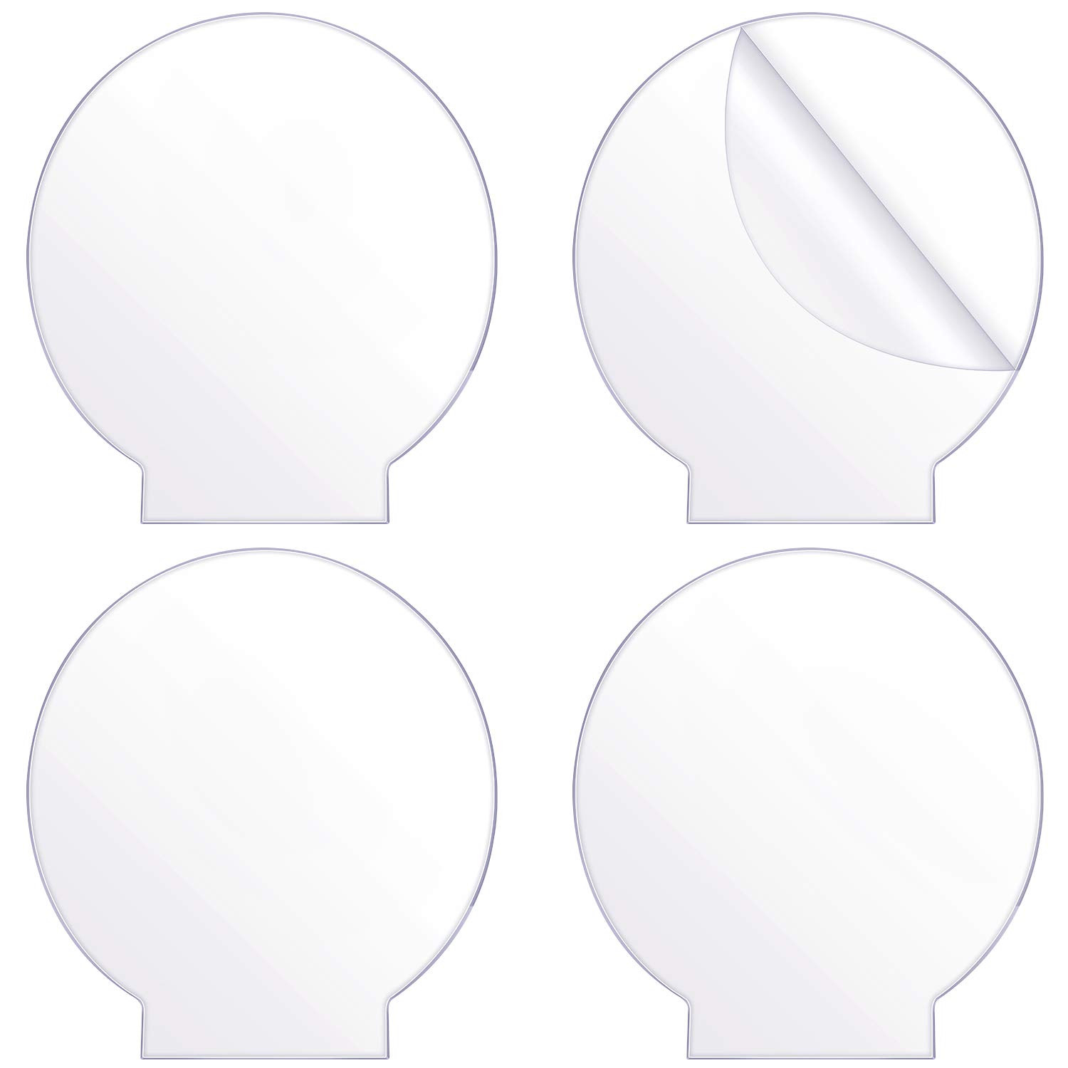 Outus 4mm Thick Clear Acrylic Sheet Round Panel, 4 Pieces, 5.3 x 5.1 Inches, Commercial Grade, For LED Light Base, Sign, DIY Projects