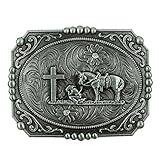 Senmi Vintage Cowboy Prayer Belt Buckles- with Senmi Box Gift Wrapped