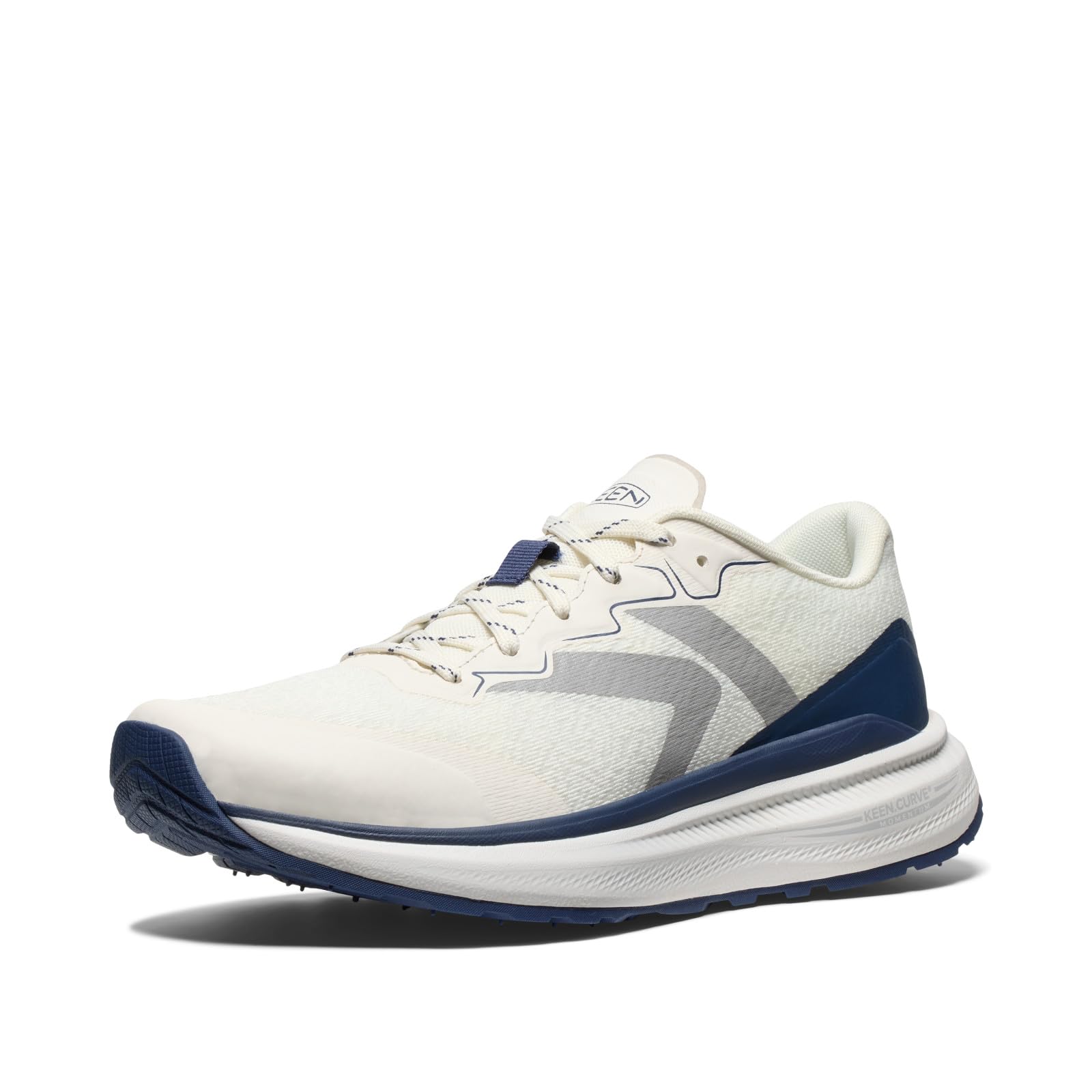 KEEN Men’s WK500 Breathable Comfortable Supportive Walking Shoes, Star White/Naval Academy, 7.5