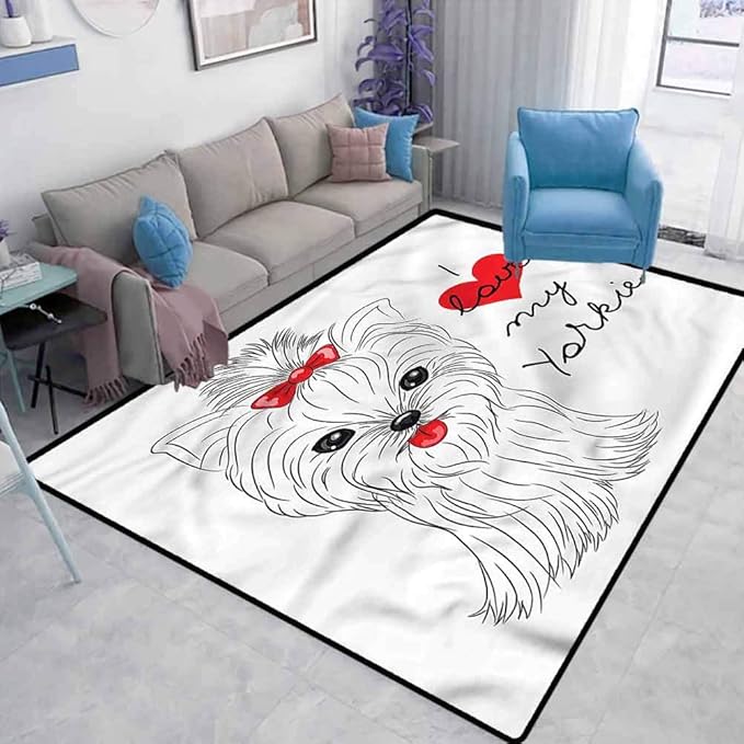 Yorkie Nursery Carpet Mat I Love My Yorkie Terrier Room