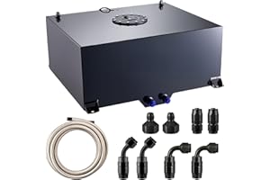 EVIL ENERGY 20 Gallon Fuel Cell Tank Aluminum with Level Sender 6AN 12FT CPE Fuel Line Kit Black
