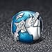 Silver Bead Charms 925 Sterling Silver Blue Earth Travel Beads for Charm Bracelets WOSTU Charm Jewelry