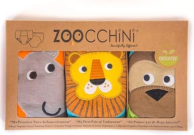 Amazon Com Zoocchini 100 Organic Cotton Potty Training Pant Sets 3 Piece Set Extra Absorbent Girls And Boys Underwear For Toddlers Baby