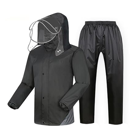 SK Studio Unisex 2 Stück Reflektierend Wasserdicht Regenmantel Regenjacke Packbar Leicht Regenanzug