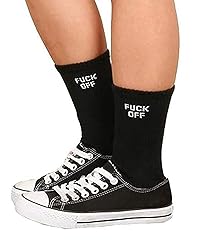 Coshang FUCK OFF Swear Word Curse Printed Stockings