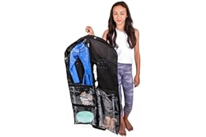 KENDALL COUNTRY Waterproof Hanging Garment Bag 40 inch, Pockets & Side Zip for Clothes, Dance Costumes, Sports, Skating, Theatre, Pageants (Raven)