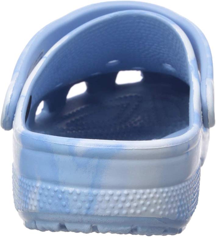 chambray blue tie dye crocs
