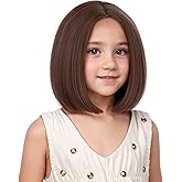 WAVELNM Brown Bob Wigs Light Brown Wig Short Middle Part Wigs Synthetic Wig for Daily Party Halloween Use