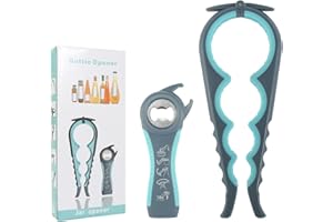 FASBET Jar Opener Bottle Opener 2pcs with Non-Slip Silicone Handle, Beer Can Opener Water Bottle Openers for Seniors Effortless Arthritis Jar Opener for Seniors with Arthritis Jar Opener Tool Jar Key (Blue)