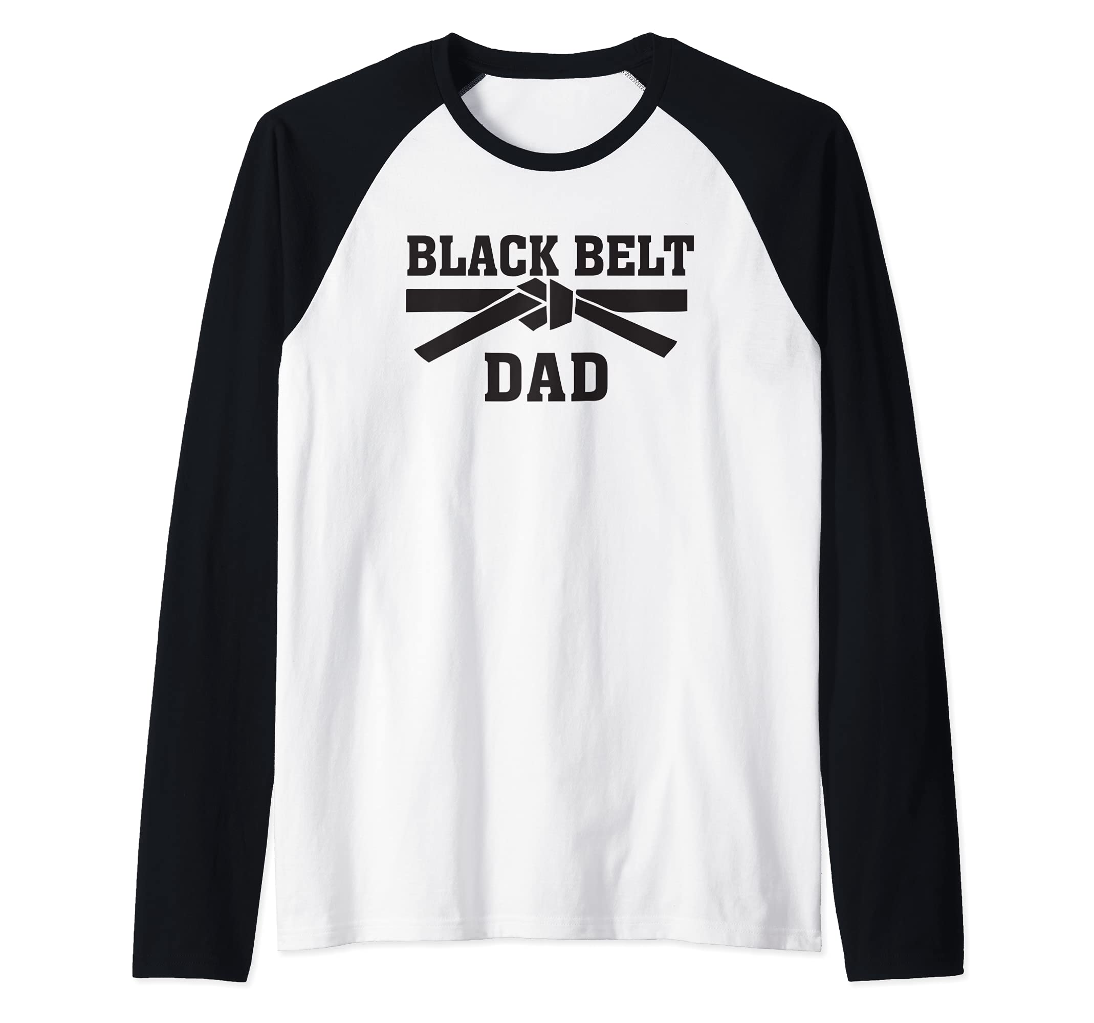 Black Belt Dad TKD Taekwondo Karate MMA Martial Arts Raglan Baseball Tee