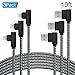 ANSEIP Right Angle Lightning Cable 3Pack 90 Degree iPhone Charger Cord Nylon Braided Data Cable Transfer and Charging for Apple iPhone X/8/7/6/5 iPad (Black Grey, 10FT)