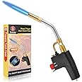 TS4000 Trigger-Start Torch Head,MAPP/Propane Gas Torch Kit with Push Button Start - Angled Burner Handheld Torch for Light We