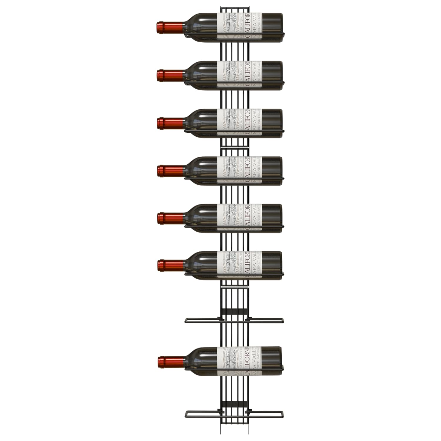 J JACKCUBE DESIGN Wall Mount Wine Rack Organiser for 9 Bottles, Heavy Duty Metal Wine Storage Display Holder Rack for Kitchen, Wine Cellar and Home Decor- MK823A