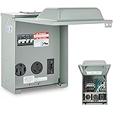 BOYISEN RV Electrical Panel, 50A 14-50R, 30A TT-30R & 20A GFCI 5-20R, 3 Individual Breakers, Weatherproof NEMA 3R Outdoor Temporary Power Outlet Panel for RV Marine Camping EV Charging