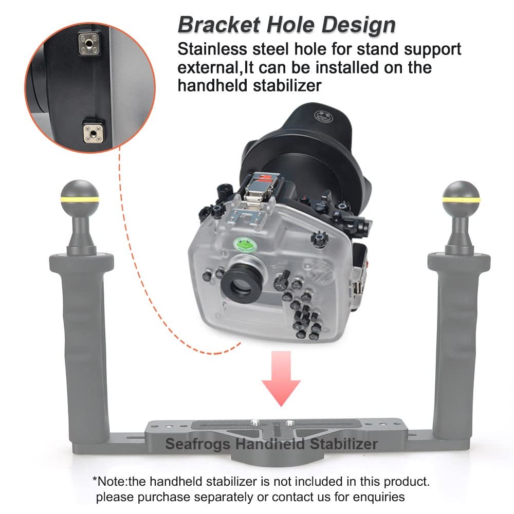 Seafrogs Underwater Housing for Nikon Z6II Z7II +8'' WA006A Dome Port Kit 40M/130FT Waterproof Case for Nikon Z7II Z6II+16-35 1.4 G, 24-70 F2.8, AF-S VR105 F/2.8G, AF-S 8-15 1:3.5-4.5 Lens