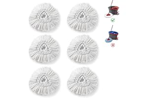 BONUS LIFE BonusLife Refill for O-Ceda EasyWrin Spin Mop Head 1-Tank System Only, 6 Refills