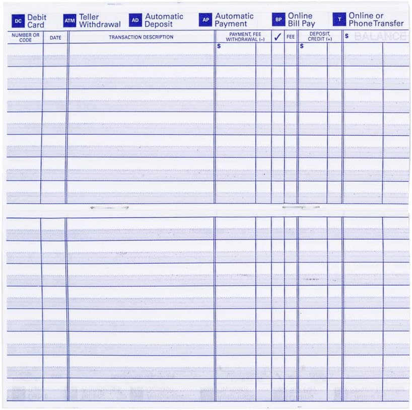 Checkbook Registers for Personal Checkbook, Transactions Ledgers, Pack of 10, 2020-2021-2022