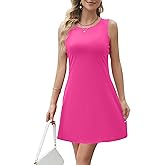 Valiamcep Womens Summer Sleeveless Beach Casual Dresses Crewneck Tank Dress Knit Sports Workout A Line Mini Dresses
