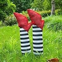 quysvnvqt 1Pcs Halloween Witch Striped Leg Heels Yard Lawn Party Scary Prank Decoration Props for Halloween