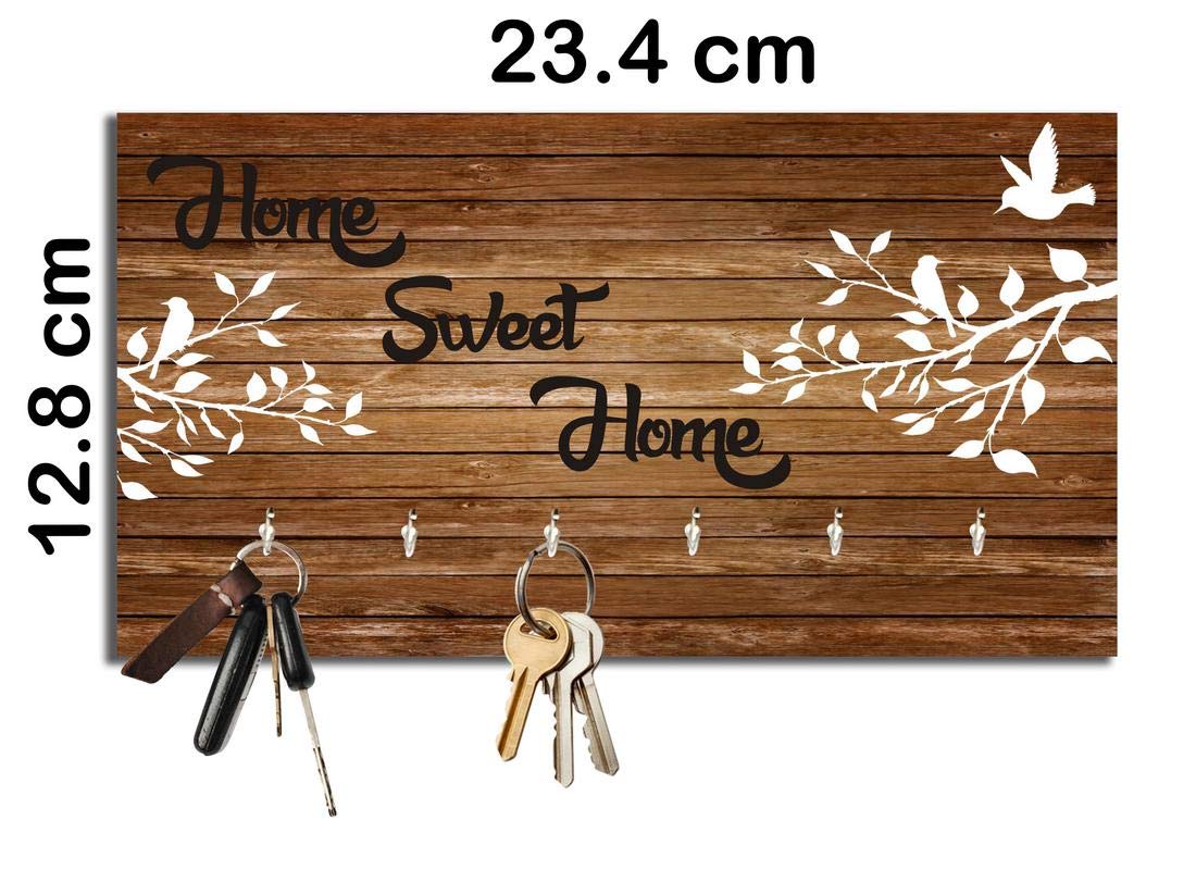 Studio Shubham Home Sweet Home Wooden Key Holder 23 4cm X 12 8cm X 3cm Brown Amazon In Home Kitchen