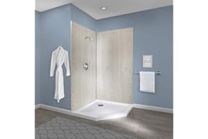Miseno MSW784242 ReadySet 42" X 42" X 78" Two Panel Corner Shower Wall Kit - Weathered Oak