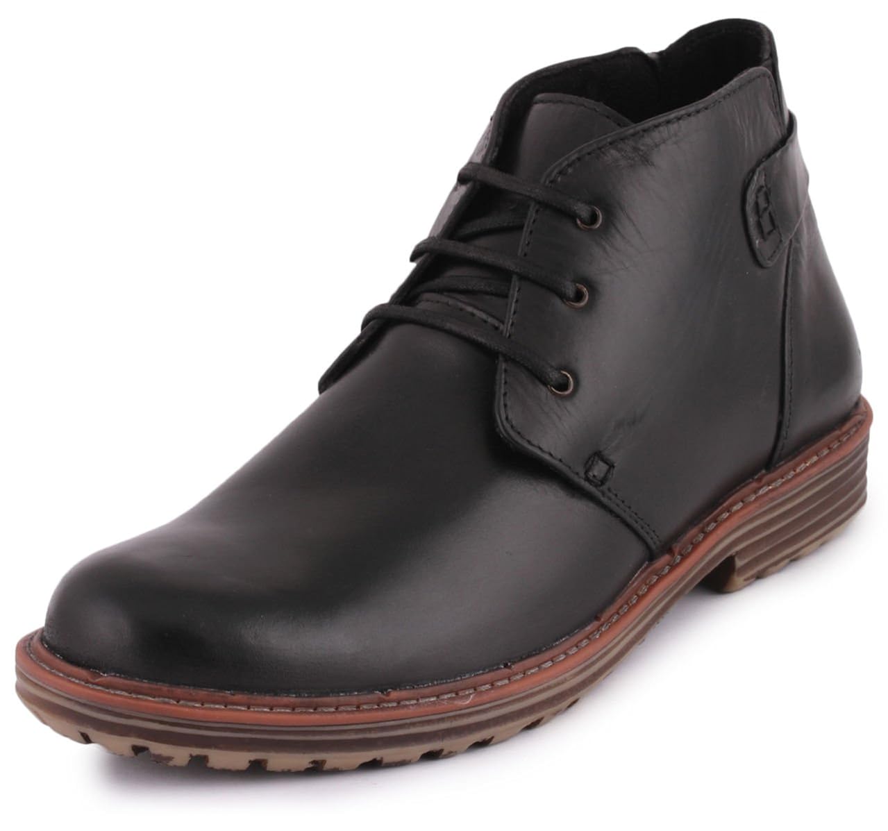 Buy Men's Black leather Boot at Amazon.in
