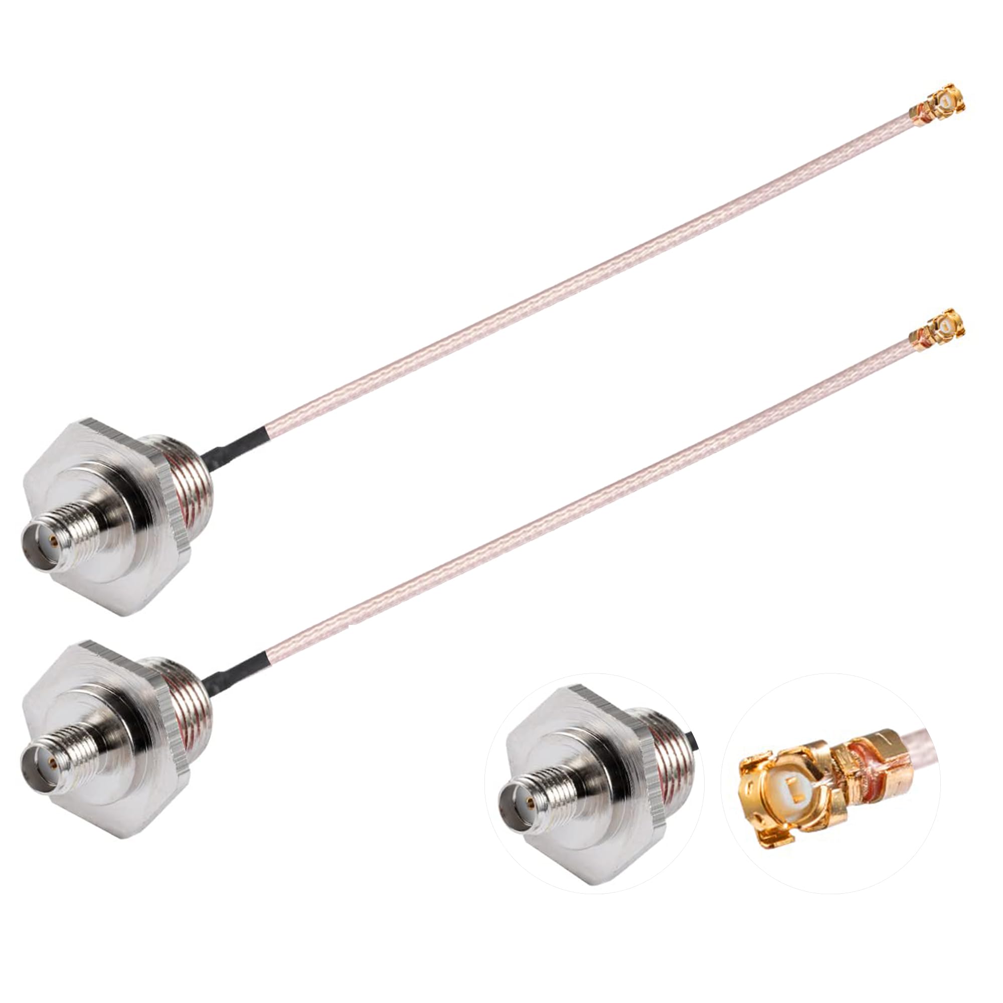 Vecys 2PCS U.F.L1 to SMA Female Waterproof Box M12 Low Loss Coaxial Cabl 6" /15CM to SMA Female RG178 Coaxial Pigtail Cable for Wireless Routers Mini PCIE Network Cards PCI