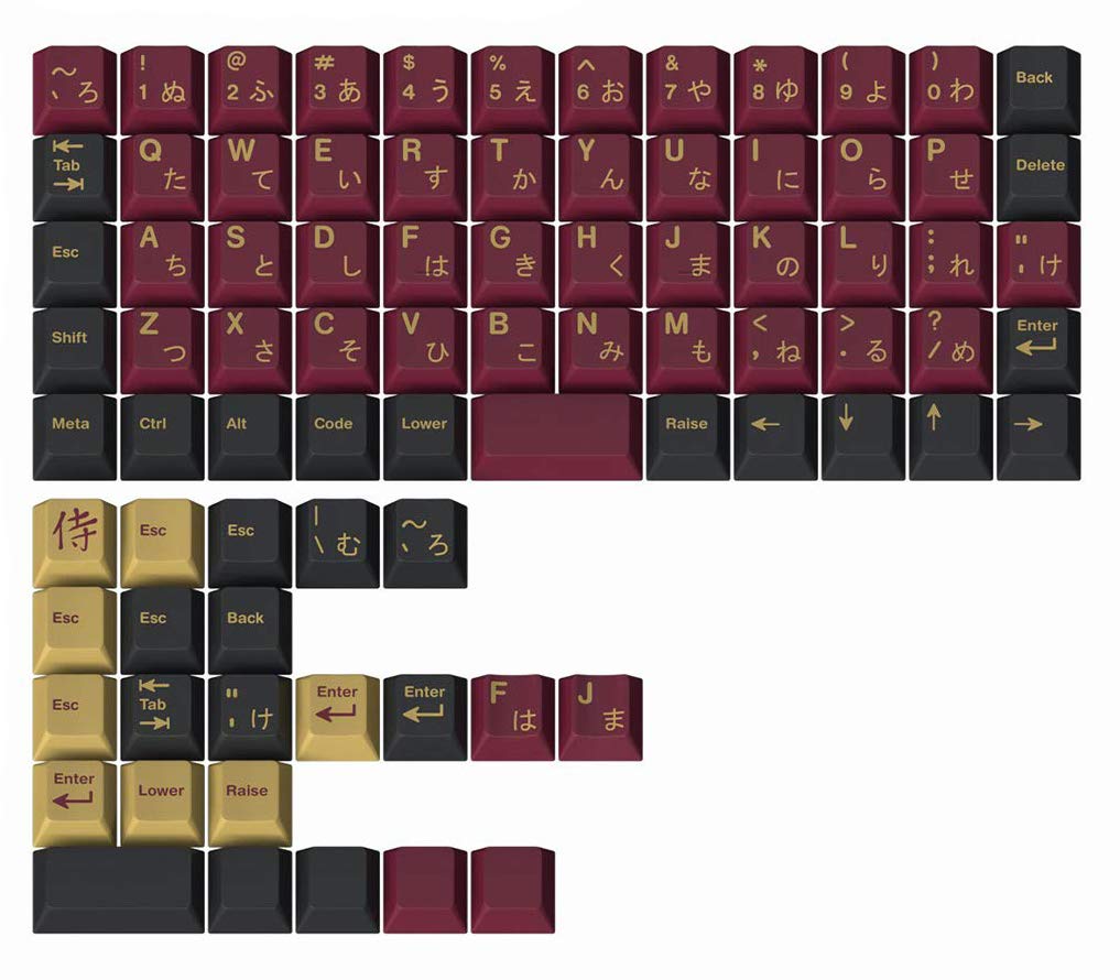DROP + Redsuns GMK Red Samurai Keycap Set for Ortho Keyboards - Compatible with Cherry MX Switches and Clones (Ortholinear 82-Key Kit)