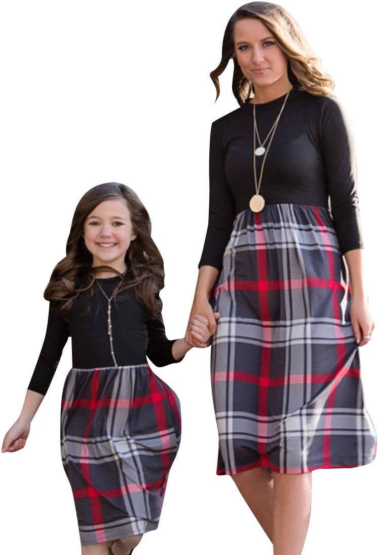 Mother and Daughter Matching Dress Causal Summer Dresses Lace Mini Outfits