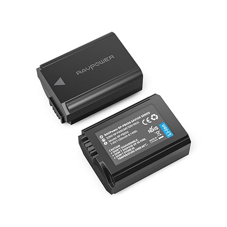 RAVPower NP FW50 2 Pack 1100mAh Kamera Akku für Sony Alpha7 / 7ii / 6500/6400 / 6300/6000 / 5100 NEX-7 NEX-F3 NEX-3 NEX-3N NE