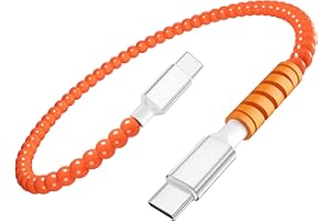 AHFYCIH 60W Beaded USB C to USB C Charger Cable 1FT Short for iPhone 17 Pro Max 16 15,45W 40W 3A PD Fast Charging Type-C Bead