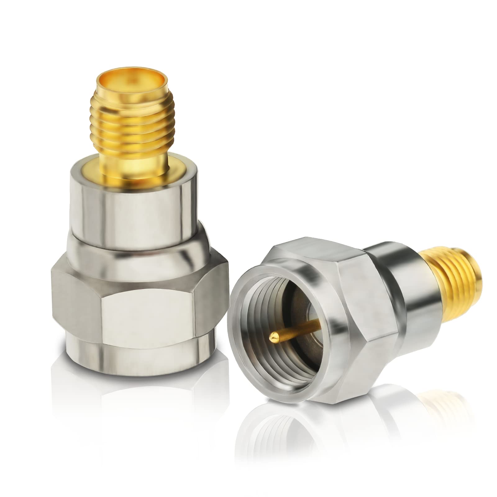 Bingfu SMA to F Type Adapter DAB+ FM Antenna Adapter SMA Female to F Male Antenna Connector RF Converter Set 2pcs for FM/AM/DAB+ Radio Pioneer Pure