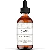 Earthley Wellness Thyroid Support Tincture, Organic Herbal Supplement for Thyroid Health, Hormonal Balance & Immune Support, Ashwagandha, Milk Thistle, Amla Berry, Licorice & Brahmi (4oz, 240+ doses)