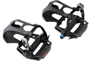 1 Pair Bike Pedals with Toe Cages for Peloton, Spin, & Outdoor Bikes - Aluminum 9/16" Replacement Parts