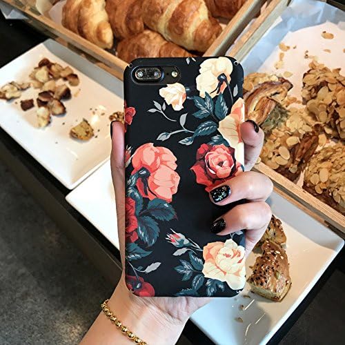 Cute iPhone 7 Plus / iPhone 8 Plus Case for Girls, Opretty Soft Slim Fit Full Protective Shell Phone Case with Summer Style Rose Floral Pattern for Apple iPhone 7 Plus（Rose） (Rose Flower@)