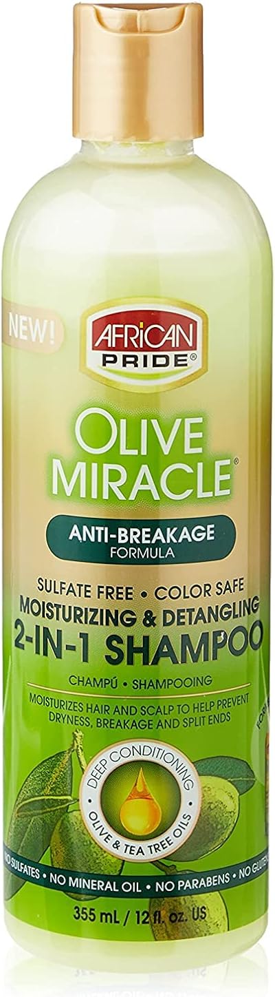 African Pride Olive Miracle Anti-Breakage 2 in 1 Shampoo Conditioner 355ml 12oz