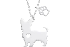 Melix Animal Yorkie Labrador Pitbull Husky Alaskan Akita Boxer Corgi Dachshund German Shepherd Golden Retriever Stainless Steel Pet Dog Doggy Pendant Necklace Gift