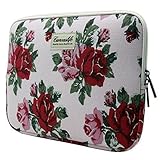 Canvaslife Pink Flower Patten Laptop Sleeve 13 Inch Macbook Air 13 Case Macbook Pro 13 Sleeve and 13.3 Inch Laptop Bag
