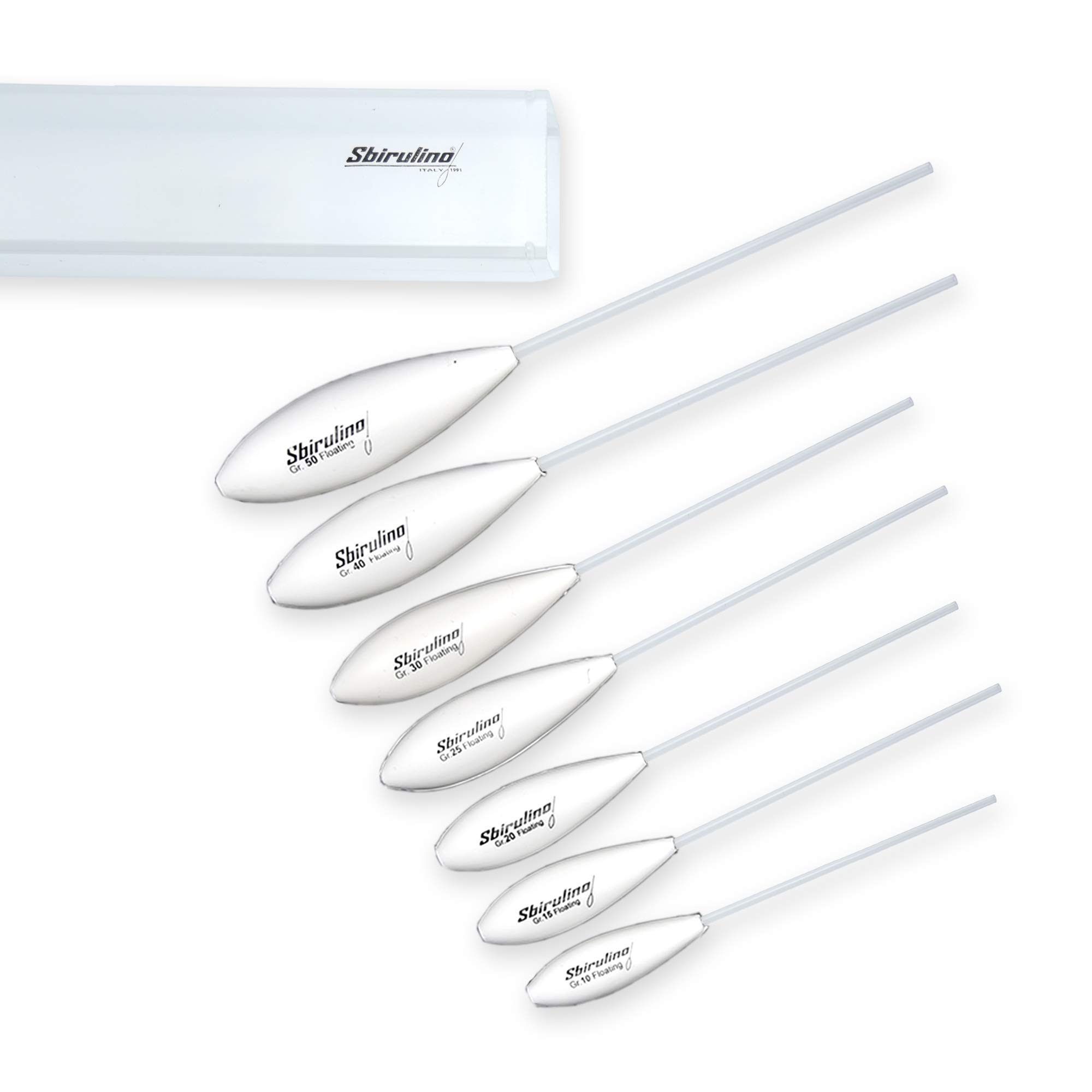 Kit Plus 7 Piece Floating Bombards. Shading container included.