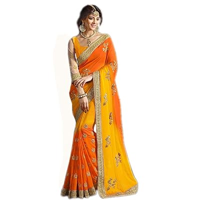 Elegant Georgette Designer Saree with Blouse Kuwait Ubuy