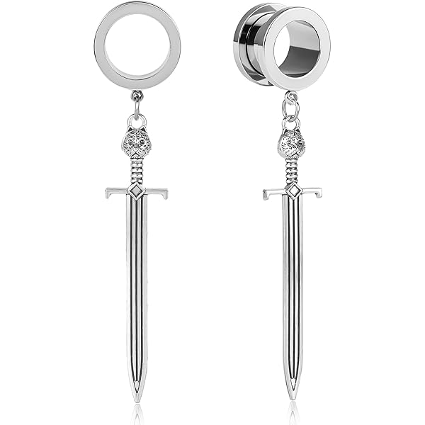 COOEAR 1 Pair Stainless Steel Ear Gauges – Flesh Tone Tunnels/Plugs, Screw Back – Multiple Sizes (2g To 5/8")