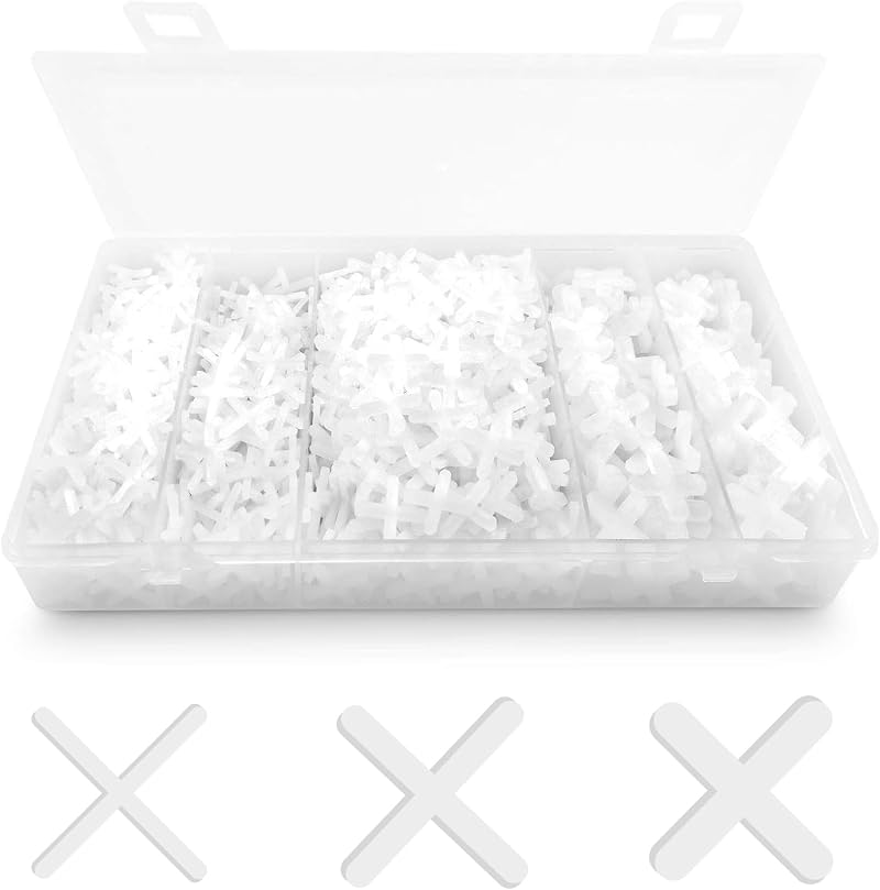 Boloest 1000pcs Tile Spacers 2mm 3mm 5mm Plastic Cross Shaped White