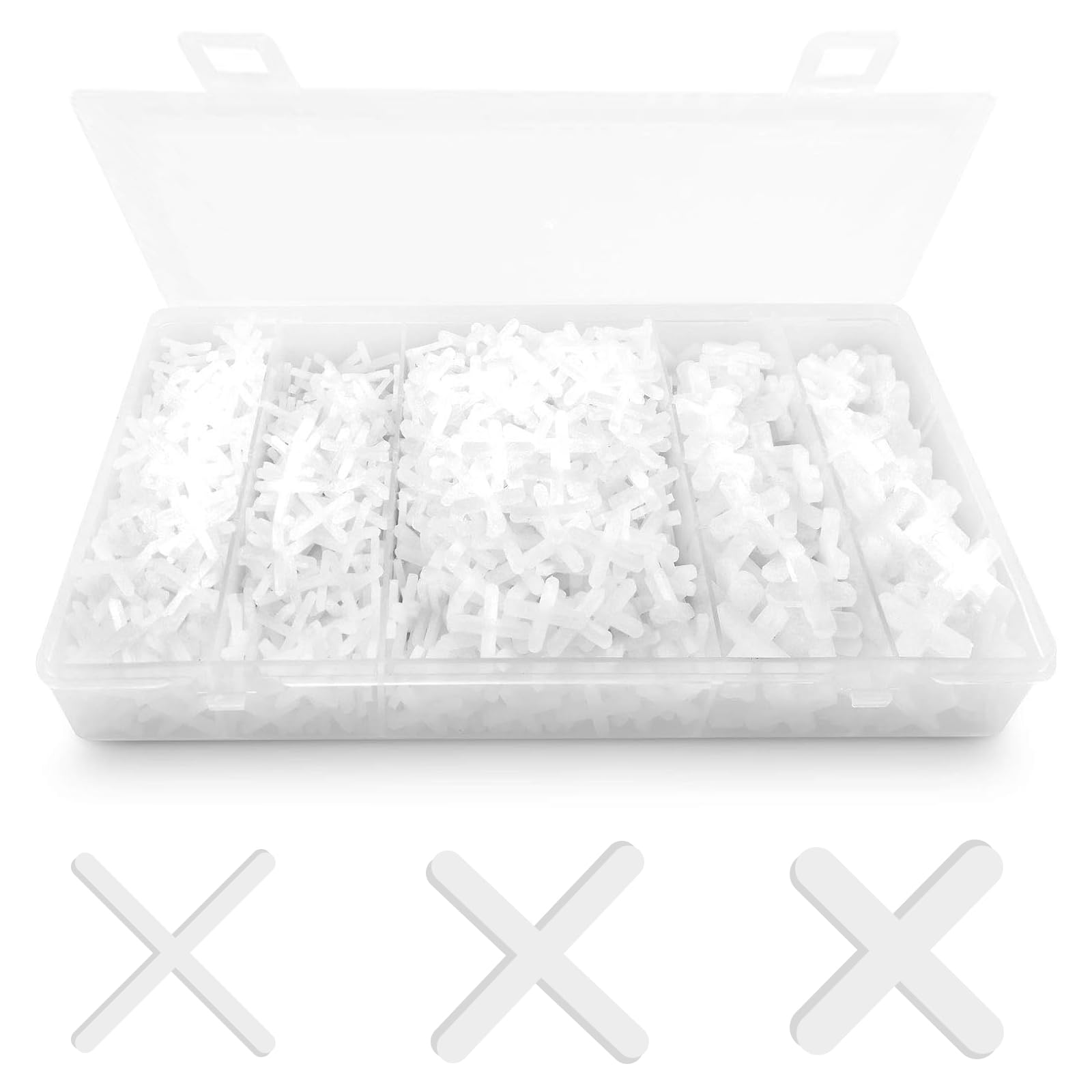 1000pcs Tile Spacers 2mm 3mm 5mm Plastic Cross Shaped Tile Spacers,White