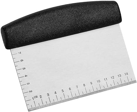 Espatula Raspador De Massa Retangular Em Inox Profissional Cor:Prata