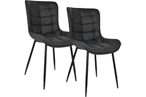 Moustache Dining Chairs Set of 2,Fabric Dinning Chair with armless for Dining Room 300lbs Weight Capacity-Matte Black