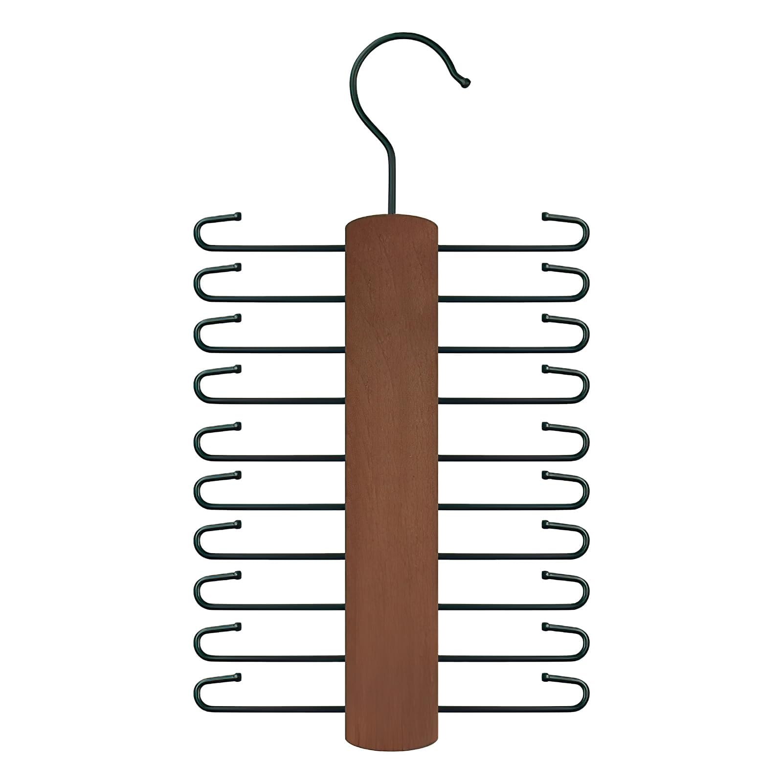 Tie Hanger for Wardrobe Tie Rack with 20 Non-Slip Storage Capacity 360 Degree Rotating Swivel Closet Space Saving Display Holder Hanging Ties Belt Scarf Bras Tank Tops Camisoles Organizer Men Women