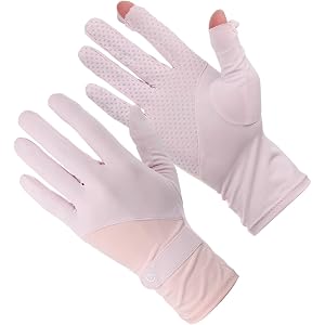 YELARXI Sun Gloves for Women, Hand Protection Breathable Summer Outdoor Gloves Full Finger Touchscreen Non Slip