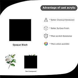 Eszeoee 2 Pack 12'' x 12'' Opaque Black Acrylic