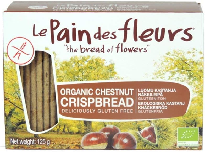 6 Pack of Gluten Free Le Pain des Fleurs Organic Chestnut Crispbread 125 g