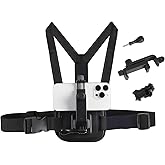 Suptig Phone Chest Mount Phone Harness Strap Holder Compatible for iPhone, Samsung, Gopro, DJI Action, Cell Phones Action Cameras POV/VLOG